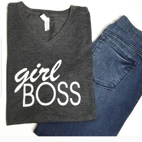 Bella Canvas Tops - CANVAS girl boss graphic v-neck t-shirt!